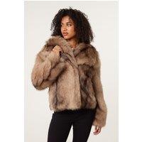 Blue Vanilla Women's Light Brown Faux Fur Coat | Size: S/M