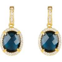 Latelita Women's Beatrice Oval Gemstone Drop Earrings Gold Sapphire Hydro in Blue