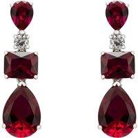 Latelita Women's Valentina Drop Earrings Silver Ruby in Red