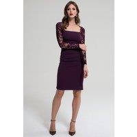 Hot Squash Women's Lace sleeve hostess dress AW16 in Purple | Size: 18