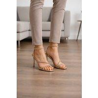 Truffle Collection Women's Heeled Sandals Buckle Polyurethane Stiletto Summer Shoes in Gold | Size: 6