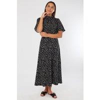 ELAINA FASHION Women's Polka Dot Maxi Dress in Black | Size: 10