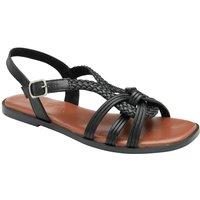 Ravel Women's 'Danby' Leather Flat Sandals in Black | Size: 5