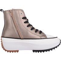 ABSOLUTE FOOTWEAR Women's Easy Slip On Platform Lace Up Boot with Inside Zip in Metallic Silver | Size: 6