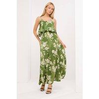 Star by Julien Macdonald Women's Abstract Satin Maxi Dress in Green | Size: 16