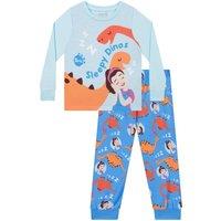 Ms. Rachel Boy's Sleepy Dinos Long Sleeve Pyjamas in Blue | Size: 2-3 Years