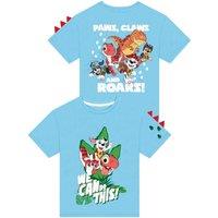 Paw Patrol Boy's Marshall, Chase & Rex Dinosaur T-Shirt With 3D Spikes in Blue | Size: 5-6 Years