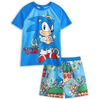 Sonic the Hedgehog Boy's 2 Piece Swim Set | Blue | Official Merch | Size: 4-5 Years
