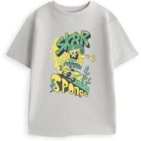 SpongeBob SquarePants Boy's Short Sleeved T-Shirt | Light Grey | Official Merch | Size: 11-12 Years