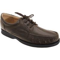 Roamers Men's Canoe Front Apron Tie Softie Leather Shoes in Brown | Size: 9