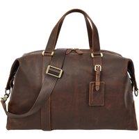 House of Leather Men's Real Leather Holdall Mid Size Weekend Overnight Bag Aspen Black in Brown | Size: Medium