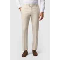 Antique Rogue Men's Flat Fronted Slim Fit Suit Trousers in Cream | Size: 38S