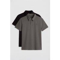 Tommy Life Men's Cotton-Blend Polo T-Shirt in Charcoal | Size: XL