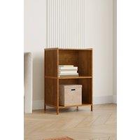 Living and Home 2-Tier Open Bookcase Bamboo Bookshelf Storage Rack in Brown