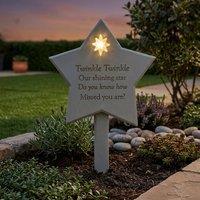 Garden Greatness Memorial Twinkle Twinkle Solar Star Plaque | Size: 2 Pack