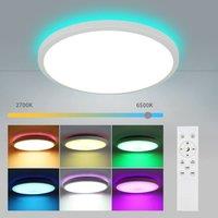 COMELY LED Ceiling Light IP44, 11 Inch 24W Smart Ceiling Lights RGB Dimmable in White