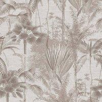 Sublime Jungle Texture Floral Neutral Wallpaper in Beige | Size: 10000mm x 520mm