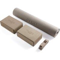 Myga Yoga Entry Mat, Strap & Pair of Blocks in Brown