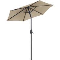 Christow 2m Tilting Garden Parasol Outdoor Umbrella Crank Patio Sunshade in Taupe