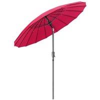 Christow 2m Shanghai Parasol Garden Umbrella Tilting Sunshade UV Resistant in Raspberry