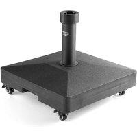 Christow Wheeled Parasol Base Fillable Water Sand 20.8kg Weather Resistant in Black
