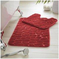GAVENO CAVAILIA 2PC Pebble Memory Bath Set in Red | Size: Bath Mat