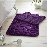 GAVENO CAVAILIA 2PC Pebble Memory Bath Set in Purple | Size: Bath Mat