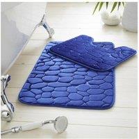 GAVENO CAVAILIA 2PC Pebble Memory Bath Set in Bright Blue | Size: Bath Mat