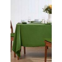 Homescapes Plain Cotton Tablecloth, 137cm x 178cm in Olive | Size: 137 cm x 178 cm