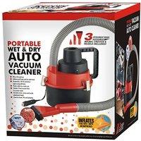BARGAINS-GALORE 12v Wet Dry Vacuum Cleaner Car Van Caravan Boat Floor 2 In 1 Air Pump in Red