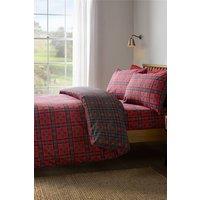 Catherine Lansfield Tartan Check Reversible Duvet Cover Set in Red | Size: Double