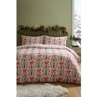 Catherine Lansfield Christmas Nutcracker Bows Reversible Duvet Cover Set in Natural | Size: Double