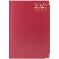 MANTRARAJ 2027 Diary A5 Page A Day Padded Case Bound Desk Diary Office Planner in Red