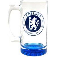 Chelsea FC Crest Glass Tankard in Blue