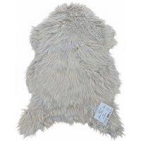 HomeSpace Direct Faux Fur Rug Silver in Light Grey | Size: 60 cm x 90 cm