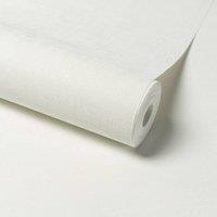 Grandeco Linen Effect Fabric Plain Textured Wallpaper in White | Size: 1 Pack
