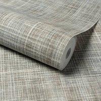 Grandeco Brushed Check Fabric Effect Textured Wallpaper in Blue | Size: 1 Pack