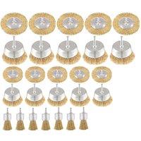 EONLION 27 Pcs Wire Brush Set Rotary Drill Attachment