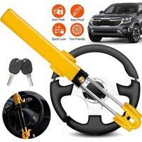 NESTLUNE Steering Wheel Lock Twin Bar Car Anti-Theft Device High in Yellow