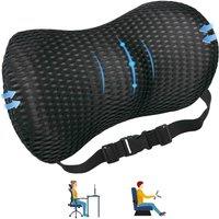NESTLUNE Memory Foam Seat Cushion Lumbar Back Support Pillow in Black | Size: 100 cm x 190 cm