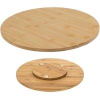 NESTLUNE Bamboo Wooden Lazy Susan Rotating Turntable in Brown | Size: 100 cm x 15 cm