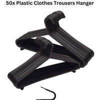 NESTLUNE 50 Adult Black Coat Hangers Hanger Coathanger Strong | Size: 100 cm x 100 cm