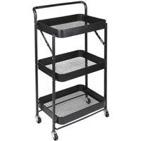 SPETLEK 3 Tier Storage Trolley on Wheels Cart black | Size: Medium