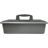 EONLION Silver 2 Section Large Plastic Caddy in Grey | Size: 100 cm