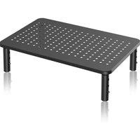 NESTLUNE 3 HEIGHT ADJUSTABLE METAL MONITOR LAPTOP STAND TABLE in Black | Size: 100 cm x 15 cm