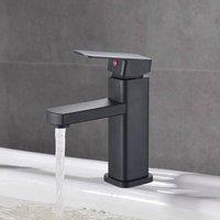 FORGEVIO Black Sink Mixer Tap Cloakroom Basin Waterfall Mono
