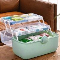 FLAVORA Medium First Aid Medicine Box Storage in Green