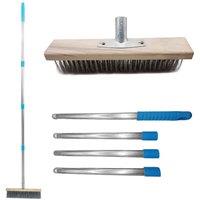 FLAVORA 12 Inch Heavy Duty Wire Broom Metal Handle in Brown | Size: 0.6m2