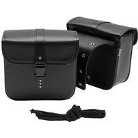 FLAVORA Universal Motorcycle PU Leather Saddle Bags in Black | Size: 10000mm x 520mm