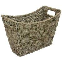 SPETLEK Seagrass Curved Newspaper Magazine Holder Storage in Natural | Size: Large
